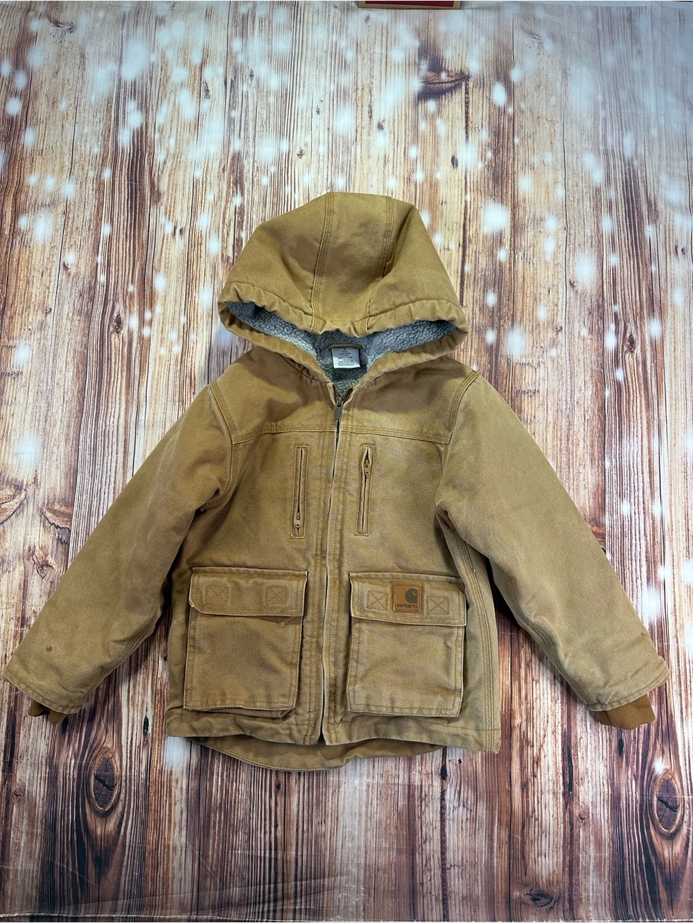 Carhartt Hooded  Jacket in Brown Little Boys 
Size 5